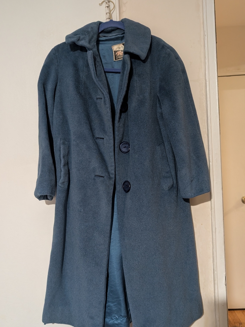 Classic Blue Women's Wool Blend Coat